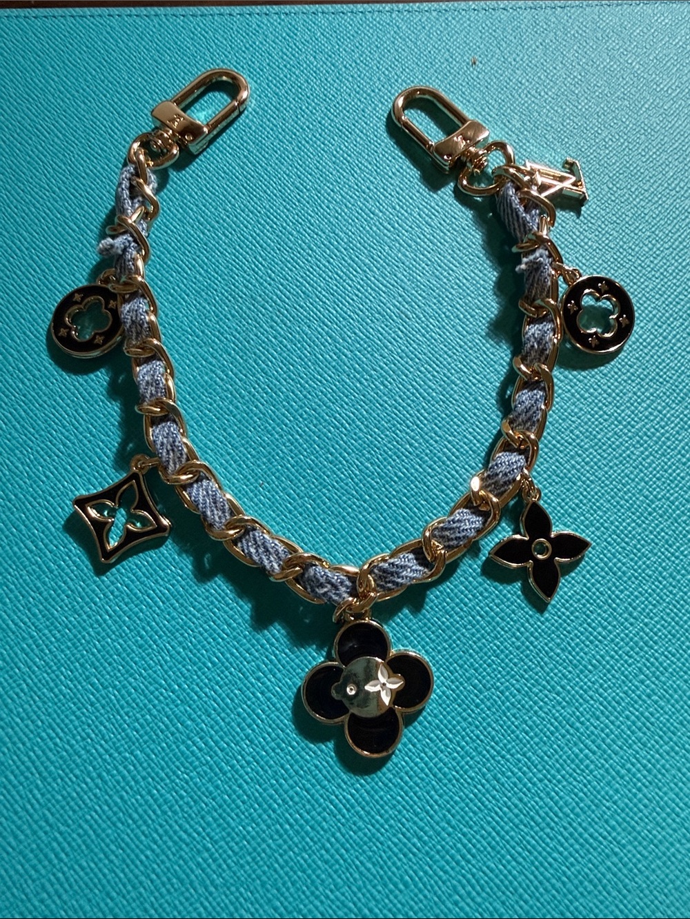 Denim Vivienne Flower Bag Charm